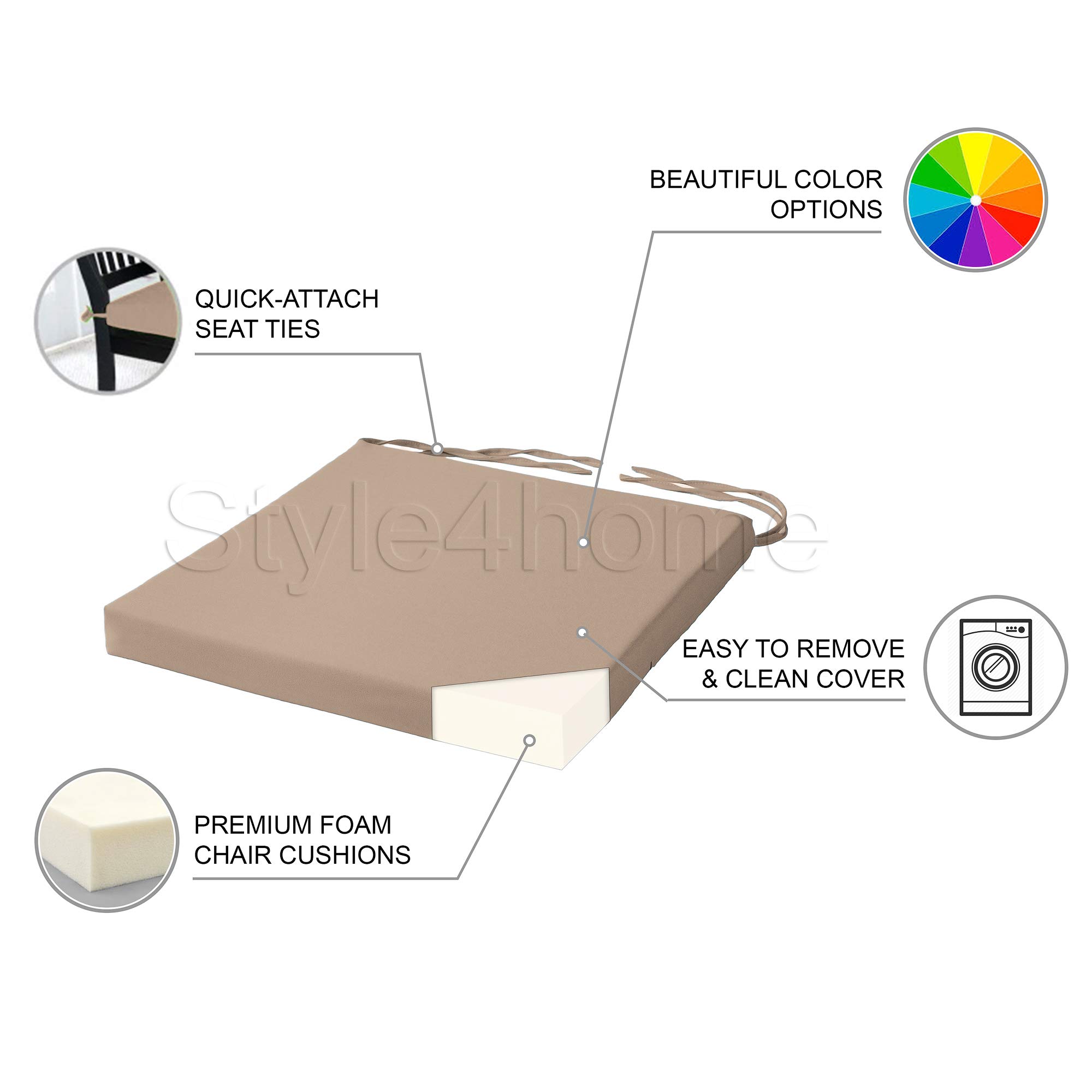 Comfortable Chair Cushions With Ties Seat Pads For Dining Chairs Pad Kitchen Thick Italian