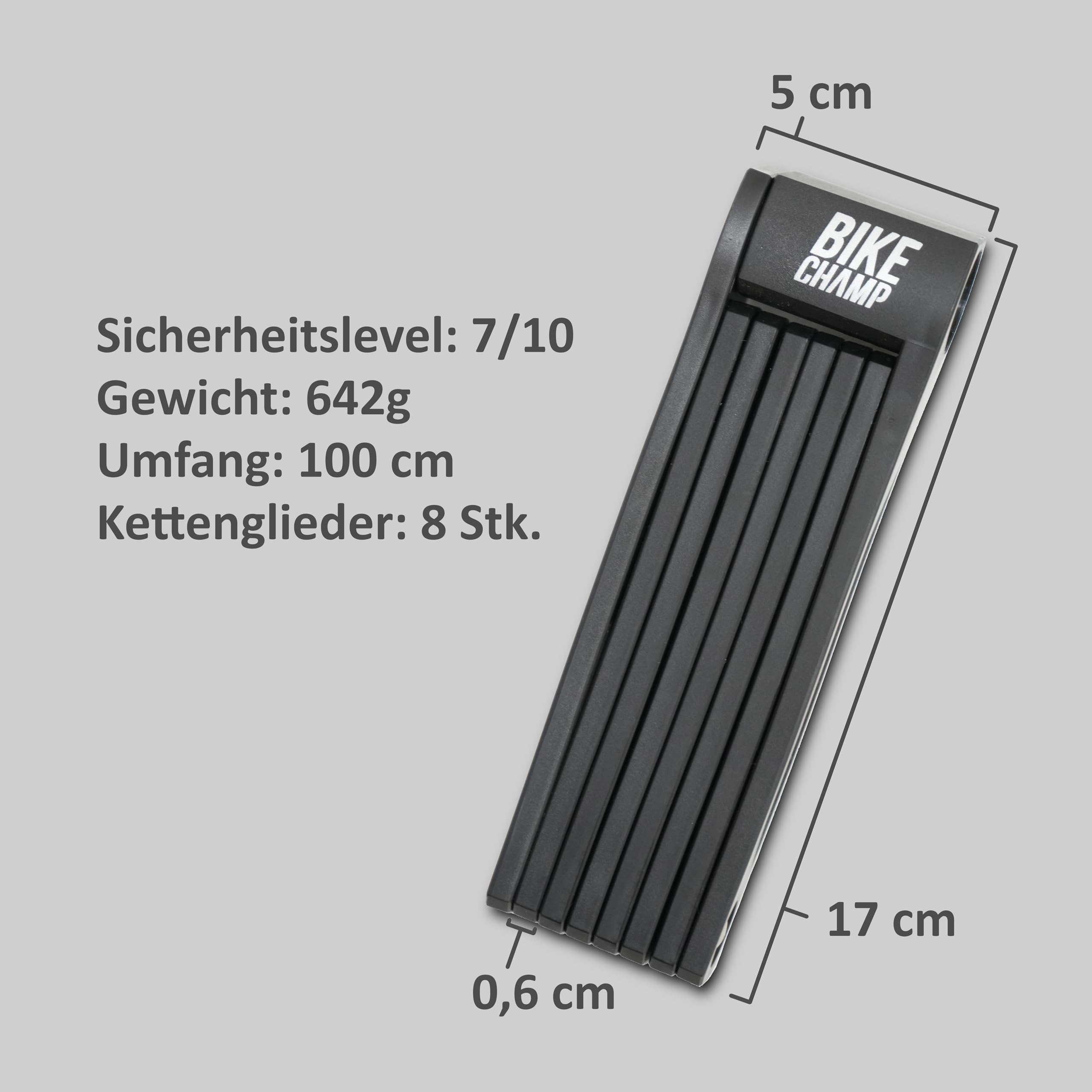 Antivol de vélo en acier | Protection antivol sûre | Antivol pliable extra léger de 100 cm de long avec support | Antivol pour vélo, vélo électrique, VTT, moto, scooter