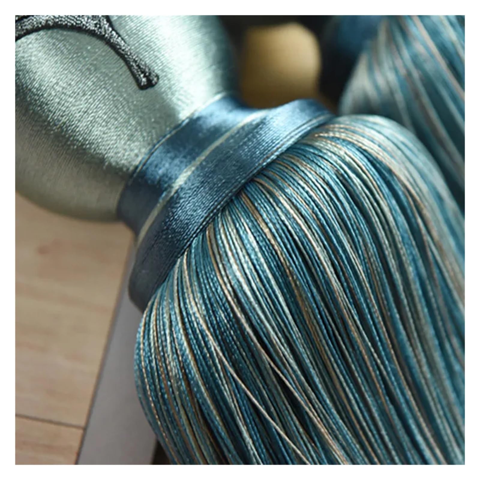 2 sztuk/para krawat do zasłon paski haki uchwyt wiszące liny pas akcesoria do zasłon Tiebacks Tassel Fringe Brush Home Decor(Khaki)