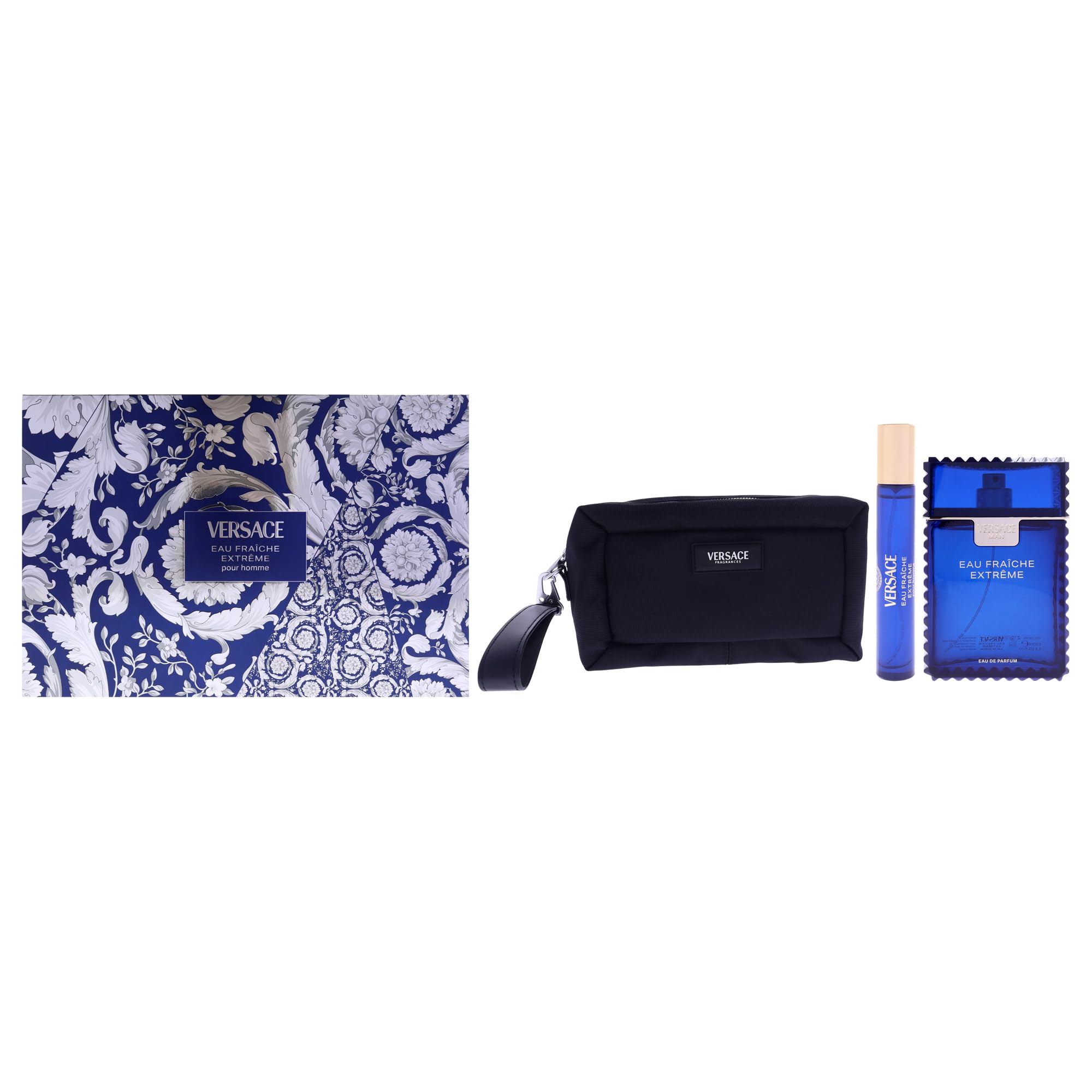 Versace Eau Fraiche Extreme Eau de Parfum Geschenkset 2025, 100 ml Eau de Parfum, 10 ml Reisespray und Kulturbeutel