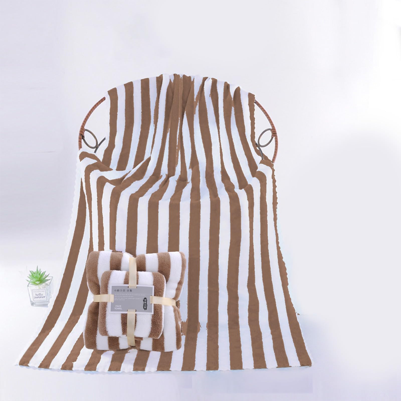 2pc Thicken Towel Set Bath Towel Face Towel Set for Home High Absorbency Quick Drying Soft Coral Velvet
