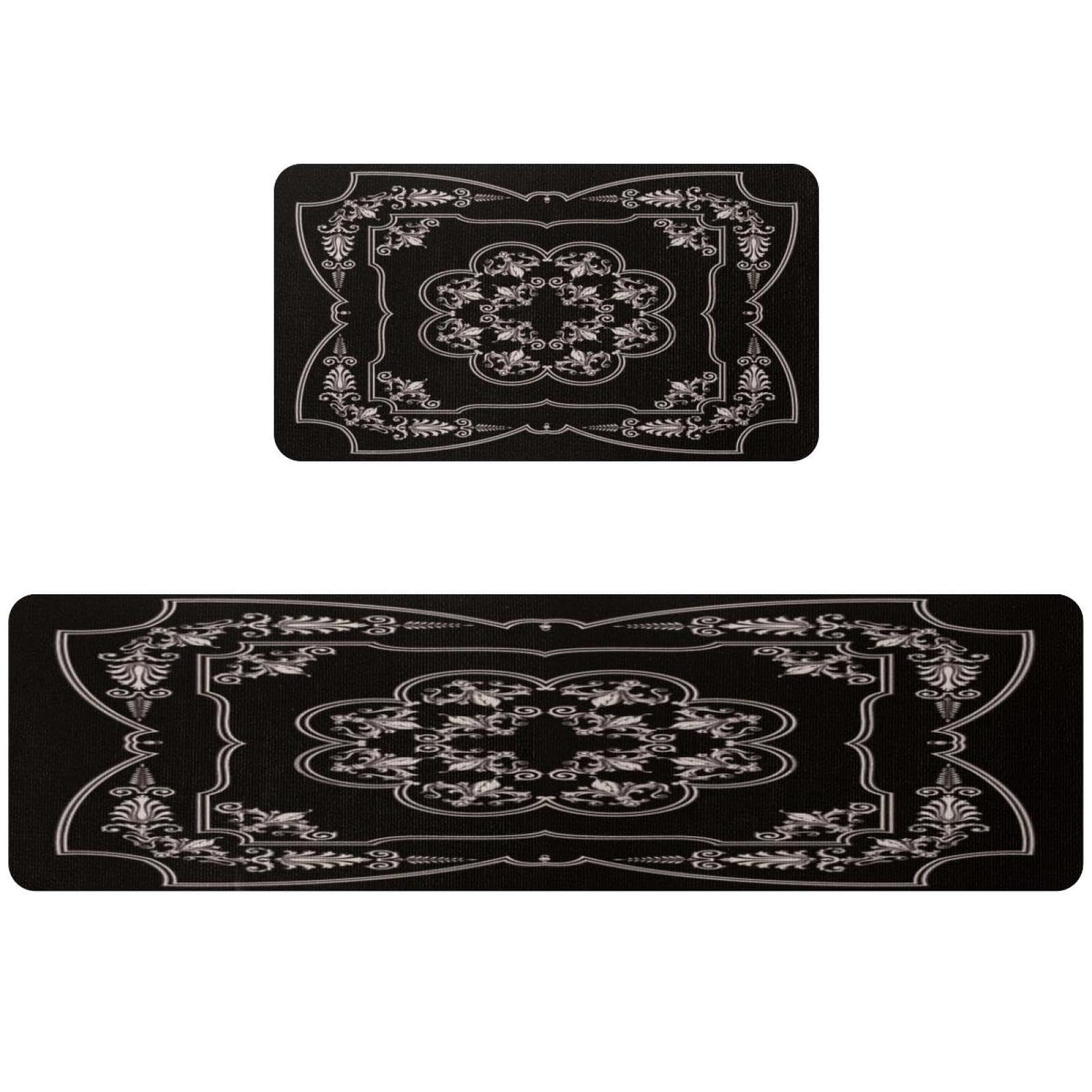 Alfombrillas de cocina plateadas de diseño barroco VAPOKF alfombras de lujo antideslizantes