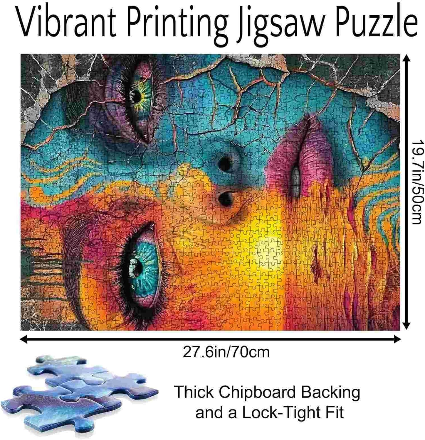 Abstract Woman Face Jigsaw Puzzles 1000 Pieces for Adults,Families(Girl,Sunset,Seascape,Eyes,Lips) Pieces Fit Together Perfectly 19.7''x27.6''inch Performance Frameable Portrait of Female Puzzle Art