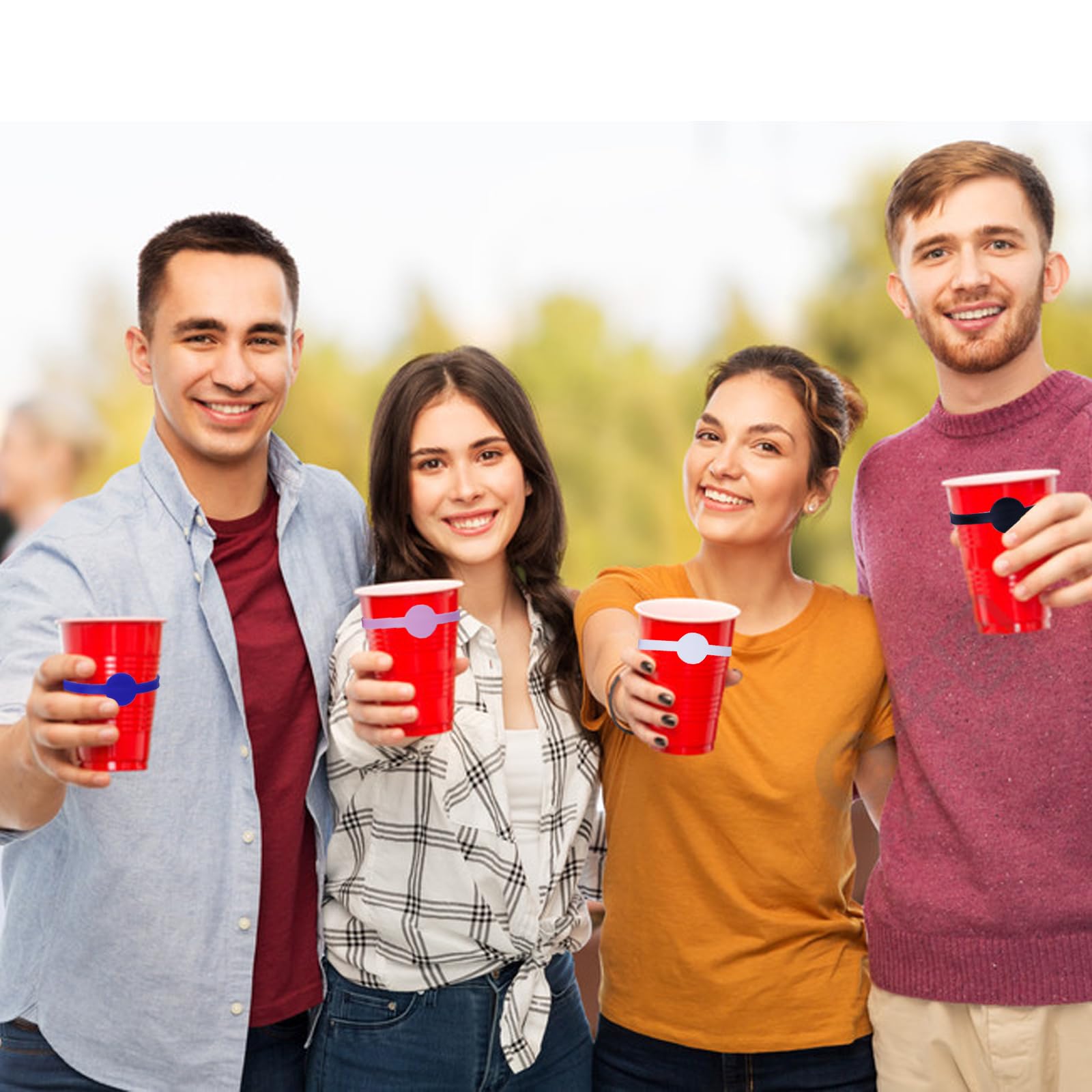 Amazon.com | YFLife Drink Markers Silicone 24pcs, Wine Glass Charms for  Party Glasses Cups Cans Dentification, Glass Markers for Drinks, Strip Tag  Marker for Beer Bottle Mug Jar, Cocktail Party Solution: Glass