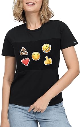 Women's Cotton T-Shirts with Stickers Medium