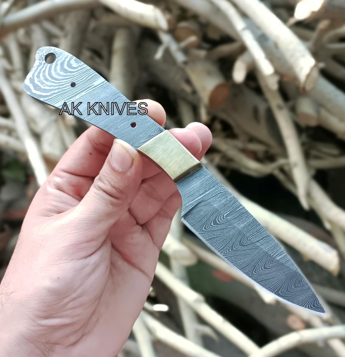 Damascus Steel Knife Blank Blade, Hunting Knife Blank, 8 Inch, Full Tang, 56-58 HRC, 352 Layers, Modern Style, Silver, Reusable, Adult, 1 pc