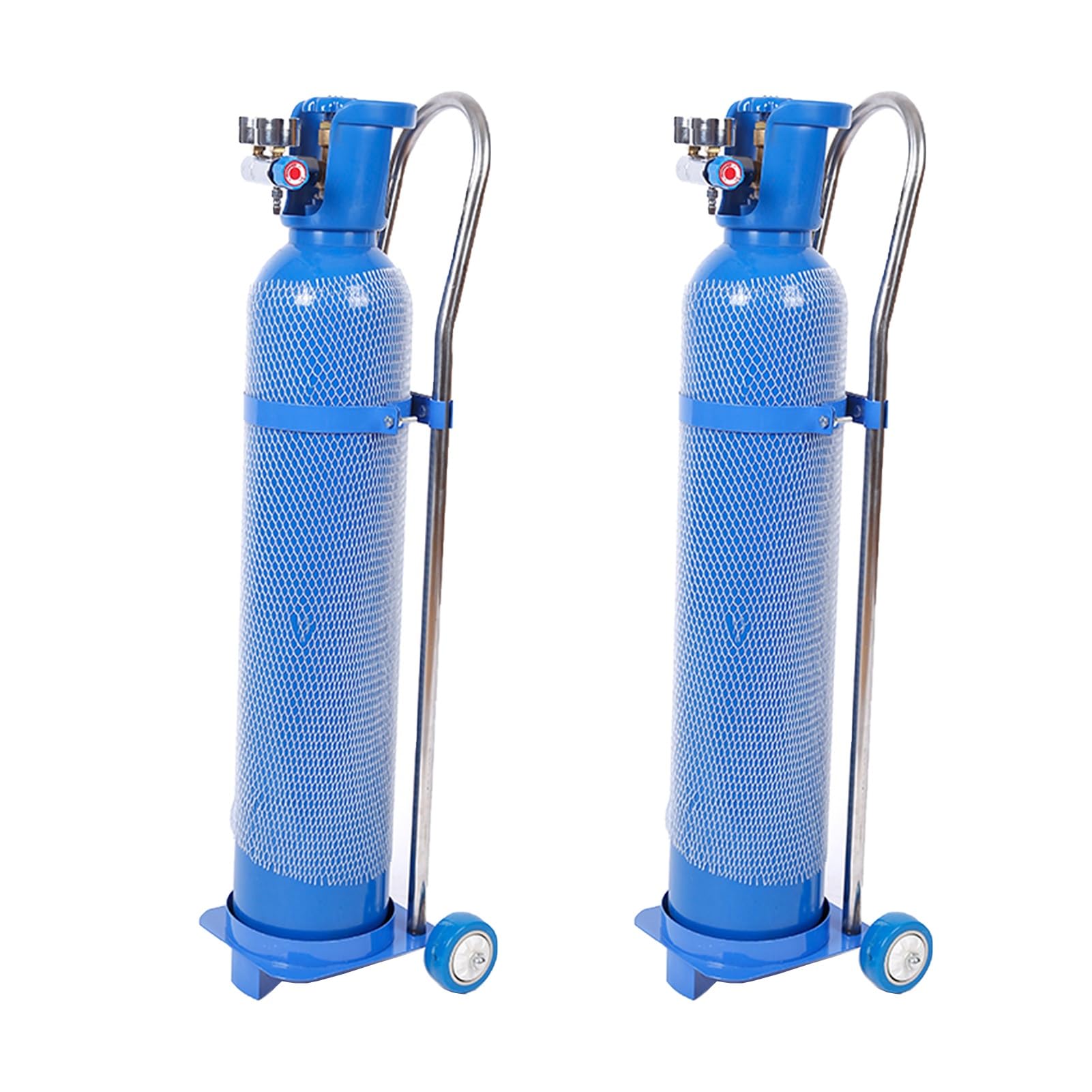 Supporto per bombole di Ossigeno, Carrello per bombole di Ossigeno Piccole, Carrello per bombole di Ossigeno in Metallo con Maniglia, Supporto per bombole di OS(H 110cm(43 1/4)