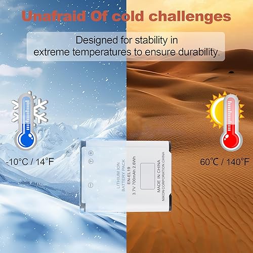 Miniatura 8 de Moilaom EN-EL19 - Batería de repuesto para Nikon Coolpix S3700, S7000, S3500, S2800, S4100, S4300, A100, W100, S5300, S6200, S6800, S6900 y para