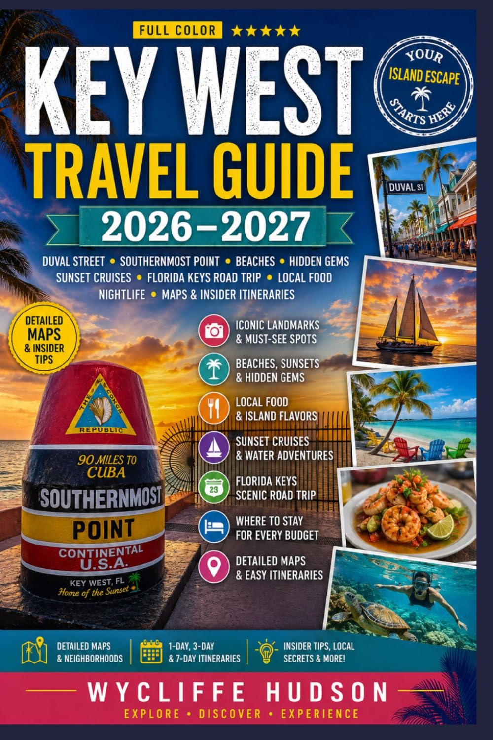 Key West Travel Guide 2026–2027: Duval Street, Southernmost Point, Beaches, Hidden Gems, Sunset Cruises, Florida Keys Road Trip, Local Food, Nightlife, Maps & Insider Itineraries