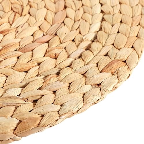 Miniatura 6 de Wicker Placemats, Rattan Placemats, 8Pcs Woven, 13 Inch Farmhouse Round Water Hyacinth Braided for Dining Table, Home, Wedding