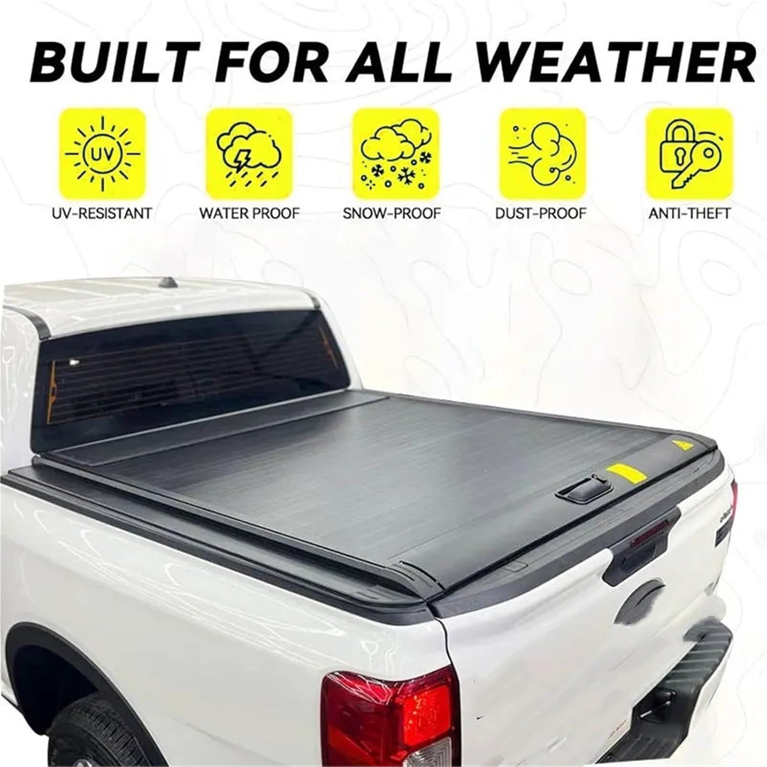Canyossoar 5.5ft Aluminum Alloy Retractable Waterproof Truck Bed Tonneau Cover for F150 Raptor Locking No-Drill