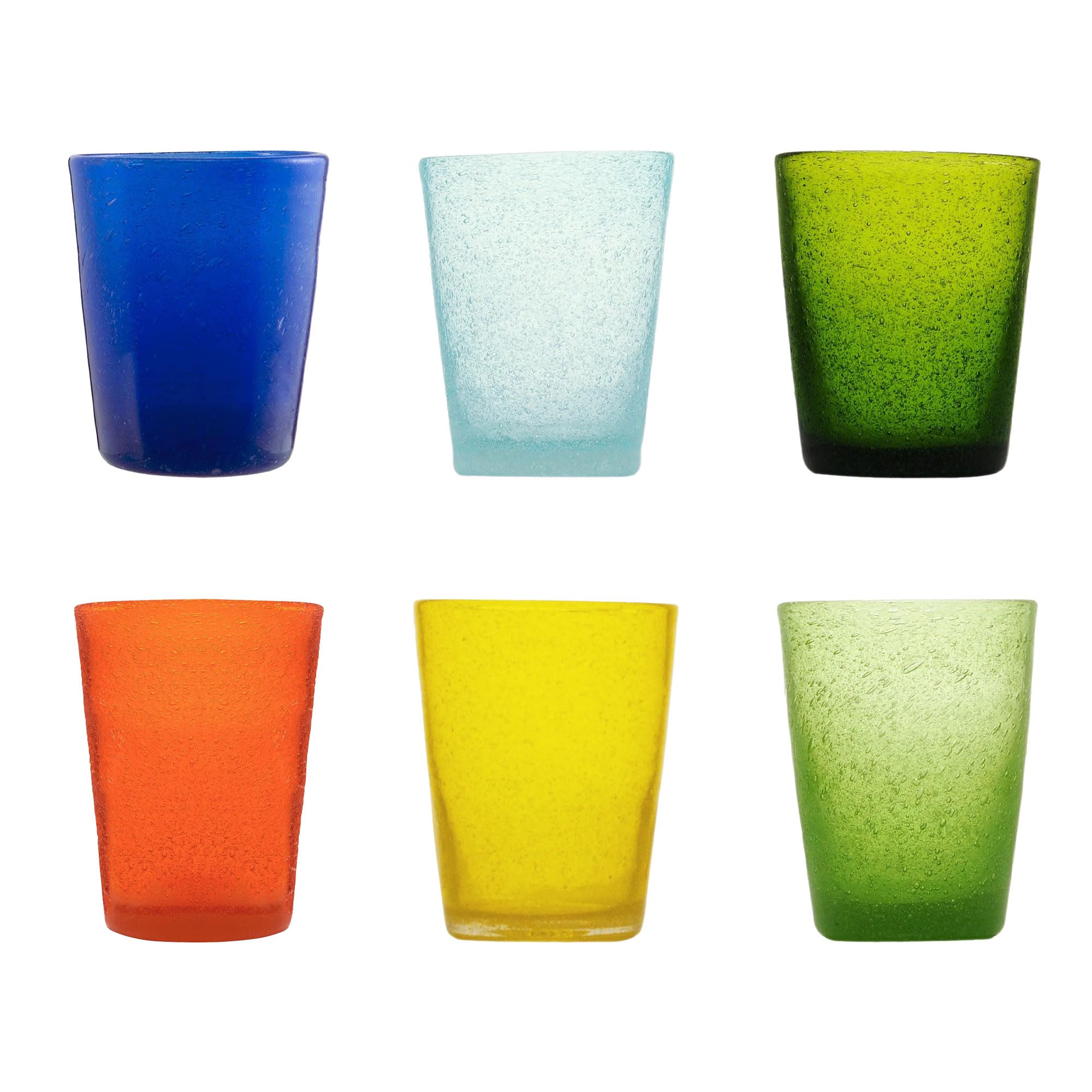 Memento Wassergläser-Set Trinkglas aus farbigem Glas, 6 Stück