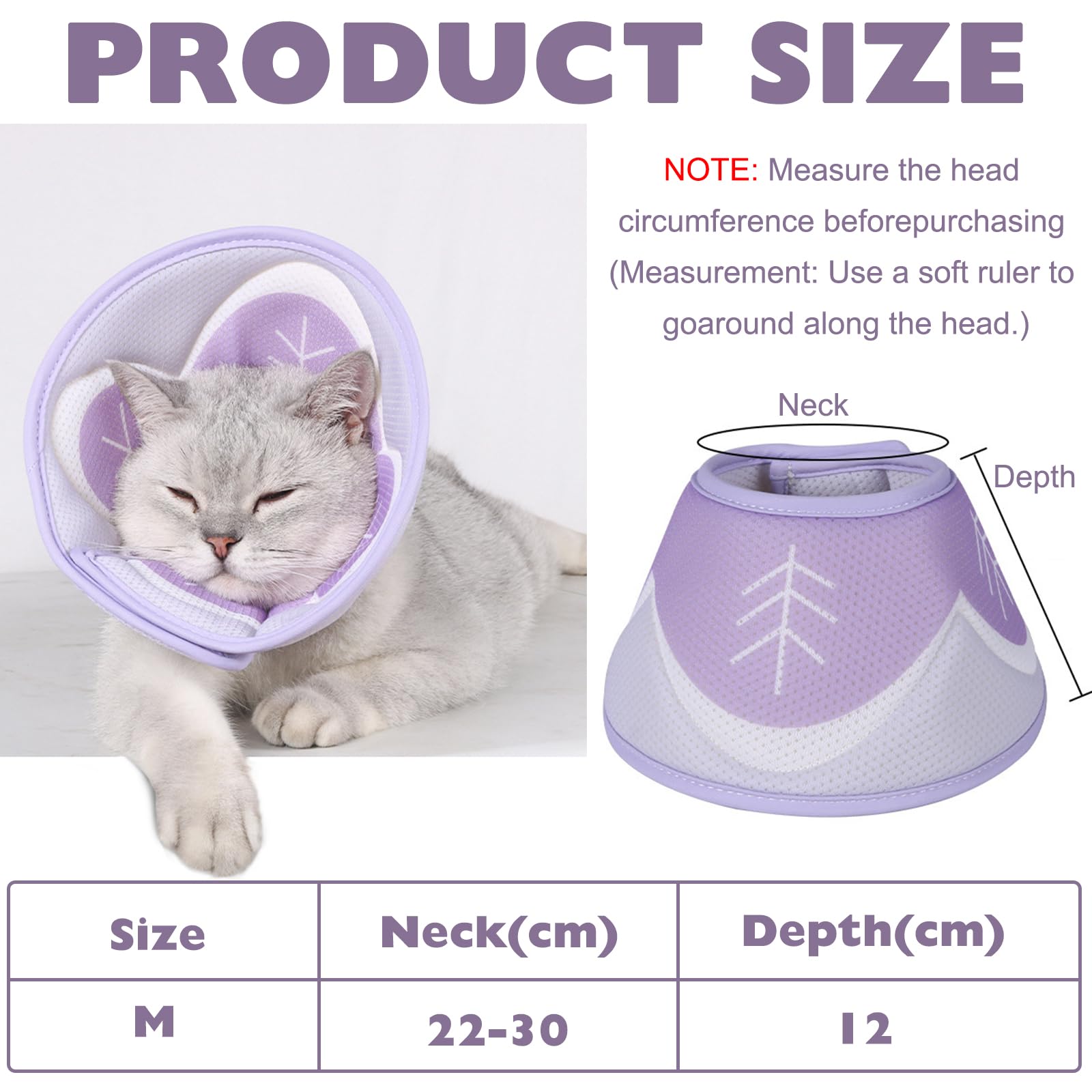 BSITSSS Cat Cone Soft Mesh, Cat Cone Collar Soft Adjustable, Recovery Collars for Dogs Cat Cones to Stop Licking - Image 2