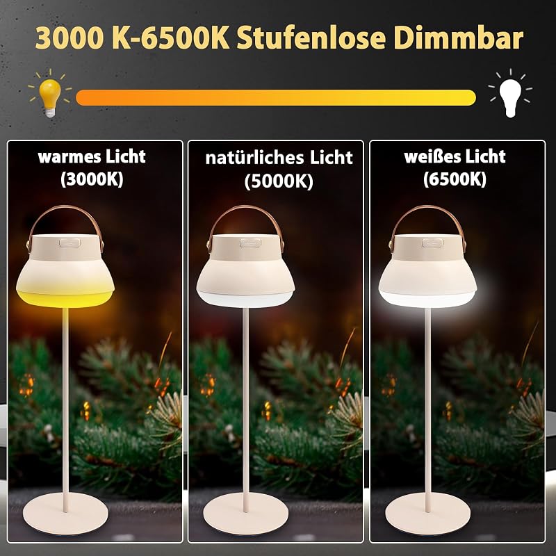 Aosethefrt LED Kemping Lámpa 1000 Lumen 3 Szín USB Töltés Vízálló