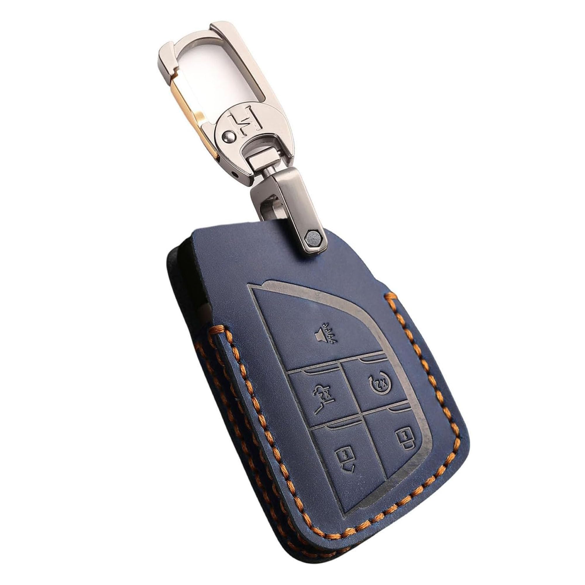 Hontumax Premium Leather 5-Button Key Fob Cover for Honda Prologue 2024 2025, Compatible with Acura ZDX 2024 2025 Remote Key Holder Case Accessories (