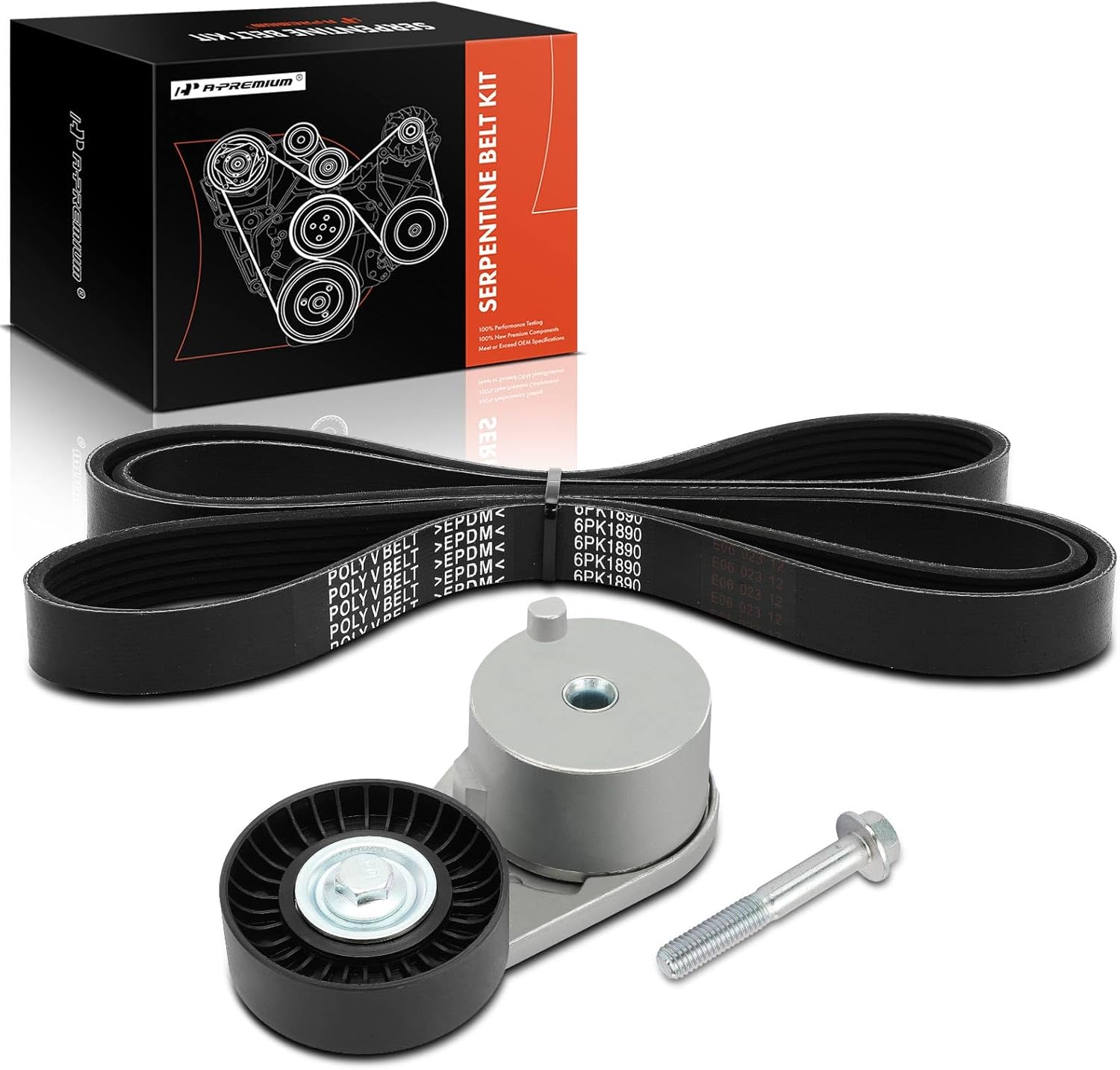 A-Premium Engine Serpentine Belt Drive Kit Compatible with Chevrolet S10 1998-2003 2.2L & GMC Sonoma 1998-2003 2.2L & Isuzu Hombre 1998-2000 2.2L
