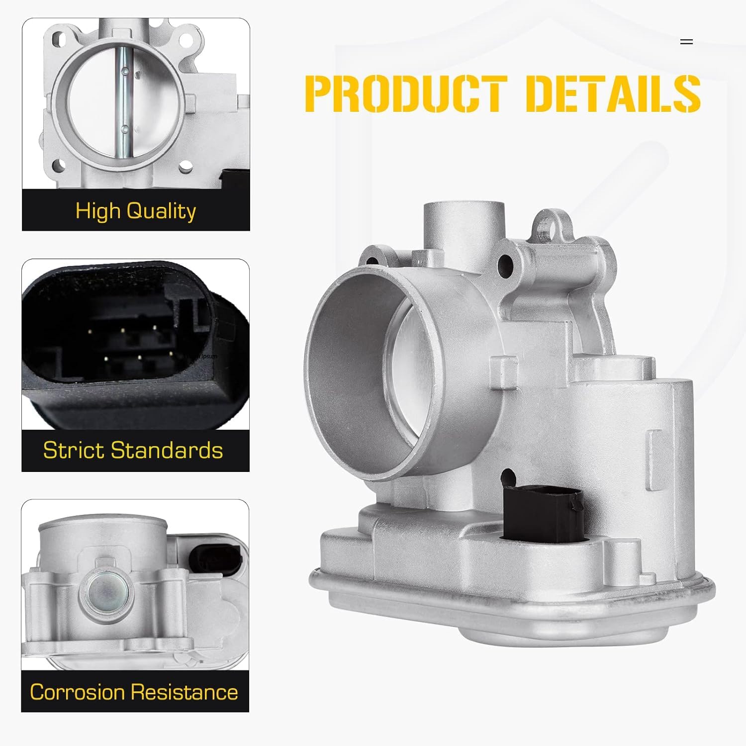 TB1150 Throttle Body for Dodge 2.4L Avenger 2008-2014, Journey 2009-2017, Caliber 2.0L 2.4L 2007-2012, for Jeep Compass Patriot 2007-2016, for Chrysler2.4L Sebring 2007-2010（(Dual Row 3 Pin Connector)