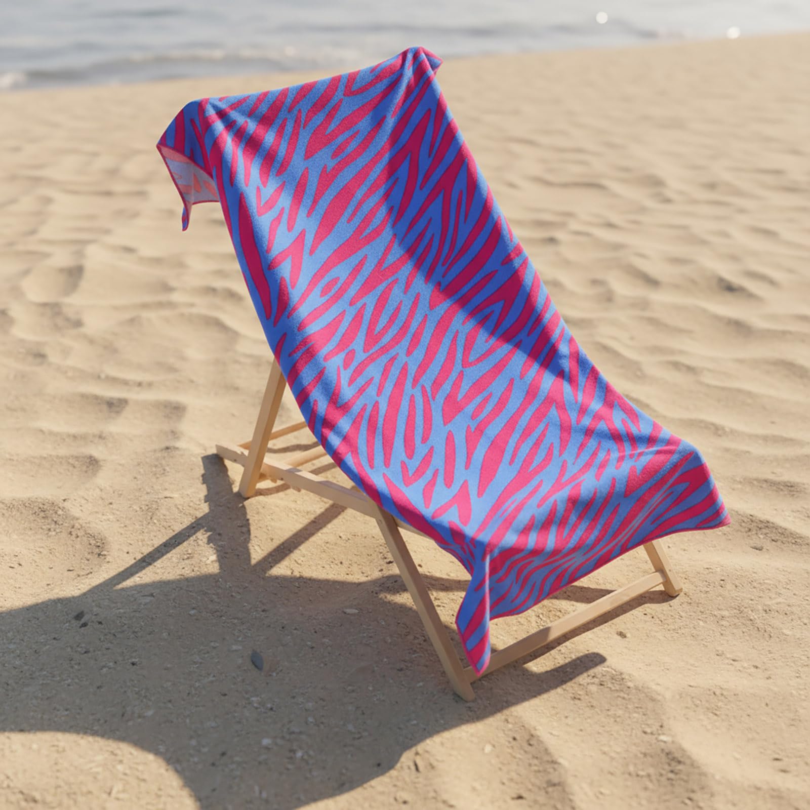 Ohs Neon Zebra Beach Towel Bath Travel Quick Dry Microfibre Absorbent from B&Q
