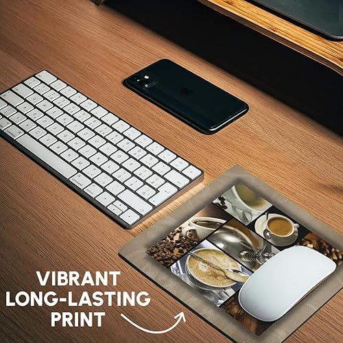 Miniatura 6 de 3dRose LLC - Alfombrilla de mouse de 8 x 8 x 0.25 pulgadas, collage temático de café (mp_28754_1)