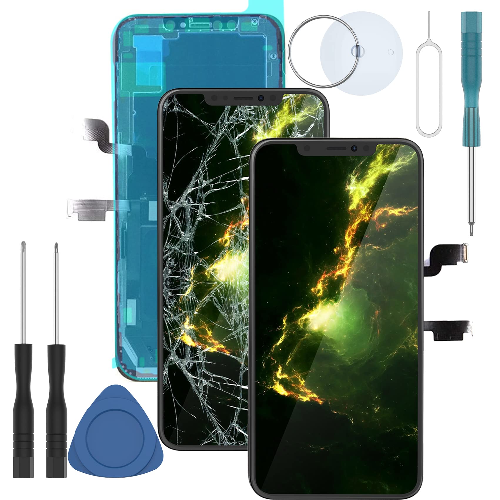 ZTR WEELPOWER Black LCD Display Replacement Screen Digitizer Touch Screen Assembly for iPhone 6 with Repair Tool(Black)