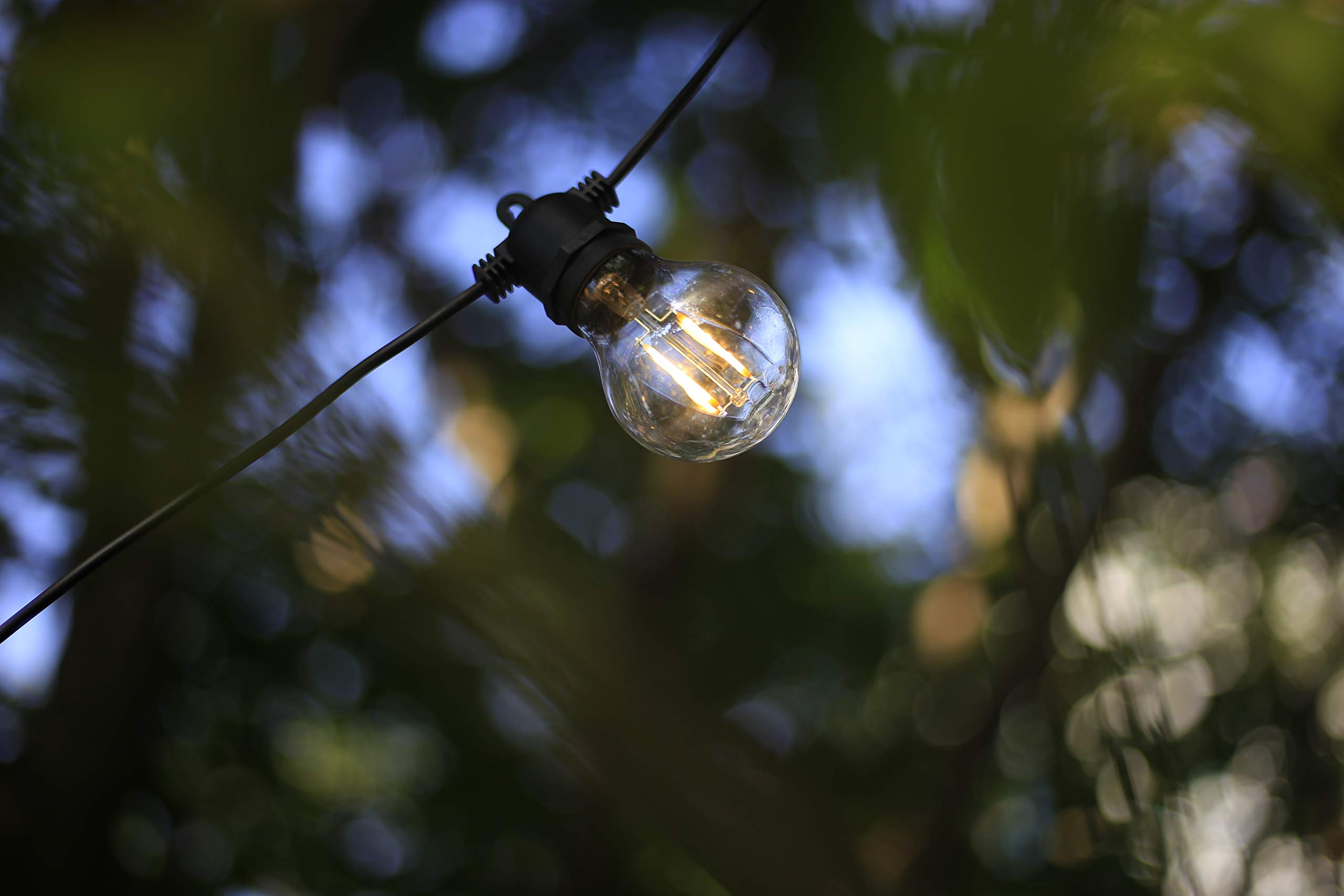 hellum LED Party Lichterkette außen dimmbar mit Timer, LED Glühbirnen Lichterkette mit Fernbedienung beleuchtete 4,5m, 10 Lampen Bunt Partybeleuchtung für Biergarten Zimmer 523201