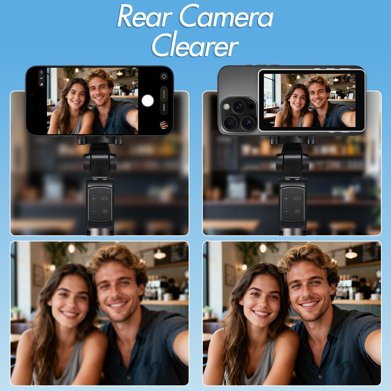 Selfie Monitor Schermo per iPhone17/Android,4K Schermo per Vlog Magnetico,Telecomando Selfie Monitor iPhone Magsafe,Batteria 3.5H,2500mAh Screen per TikTok Live Streaming-Nessun Ritardo