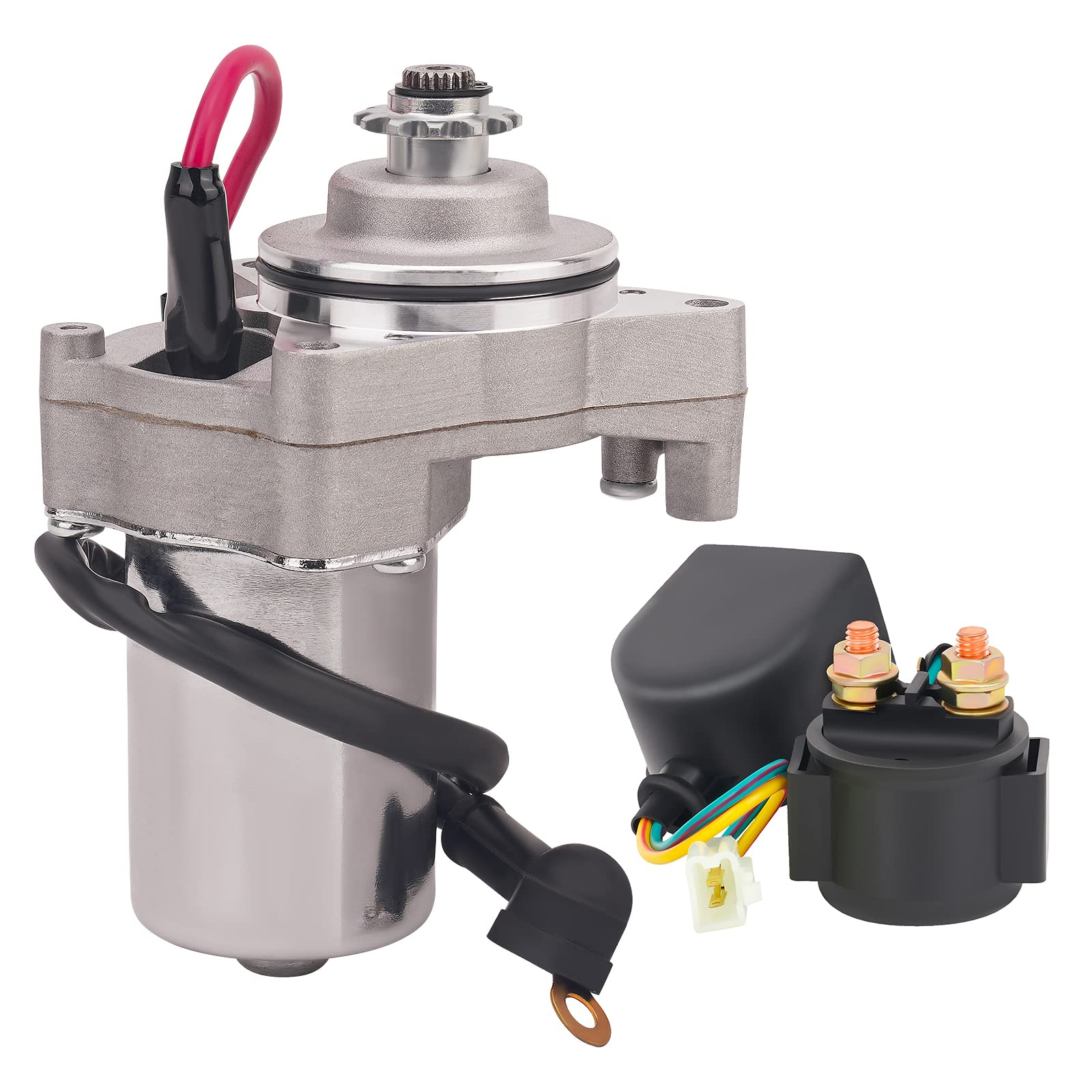 Photo 1 of Road Passion Starter Motor + Solenoid Relay for 125cc 110cc 100cc 90cc 70cc 50cc and ATV Dirt Bike Pit Bike Dune Buggy Sandrail Quad 4 Wheelers SSR Roketa Tao tao Coolster Jonway SunL Go Karts Starter Motor and Starter Solenoid Relay
