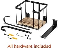 Vista 7 de TJ.MOREE Soporte de pared/sobre la puerta para tabla de planchar con gran cesta de almacenamiento, soporte para plancha y tabla de planchar