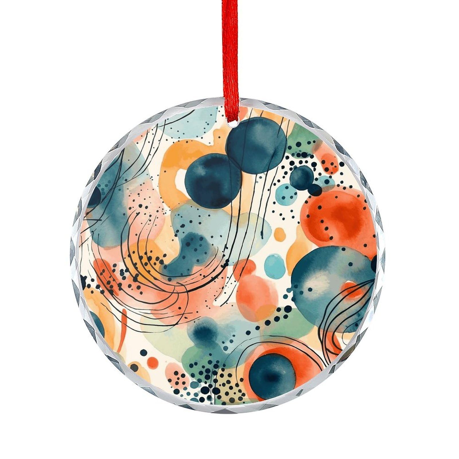 Btcowzrv Style Hand Drawn Pattern Round Ornament Hanging Pendant Decor