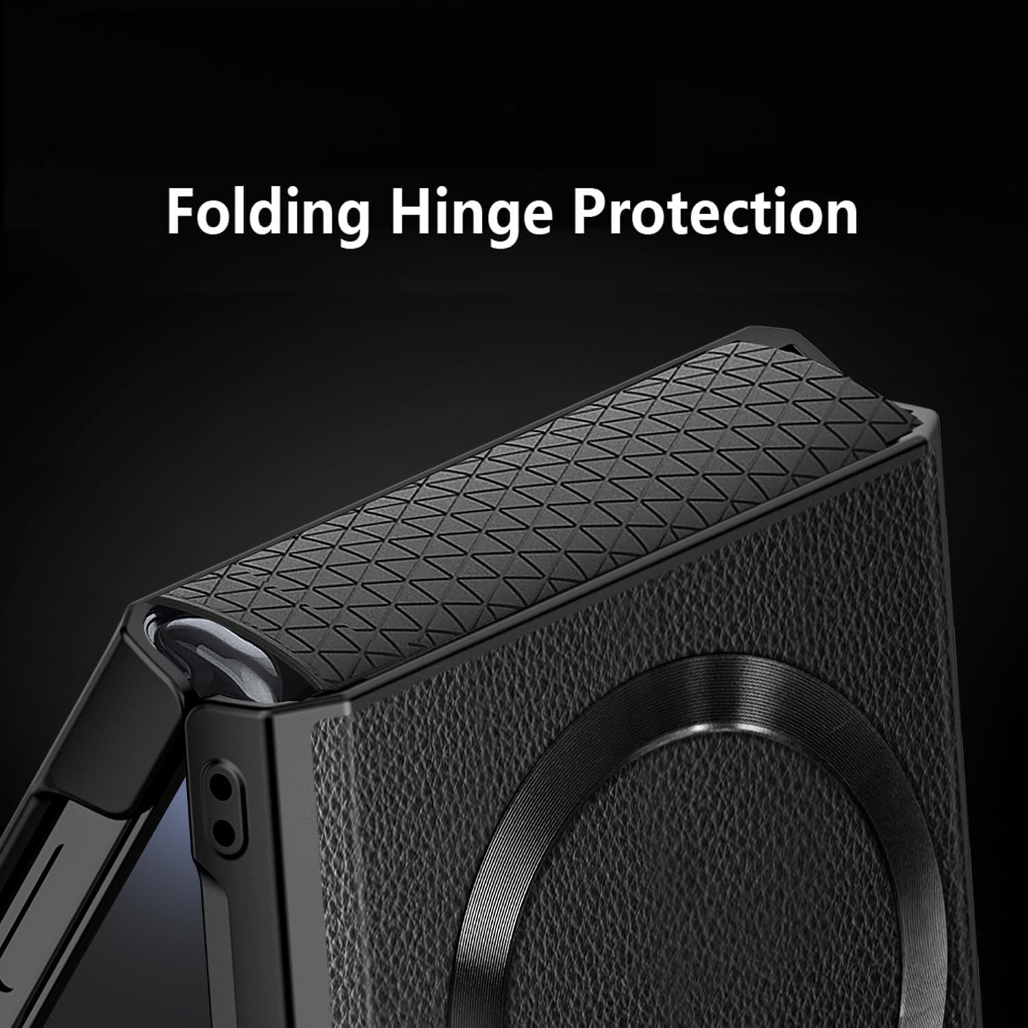 for Samsung Galaxy Z Flip 7 ケース、スプリング式格納式ヒンジ保護、内蔵フロントスクリーンプロテクター、キ