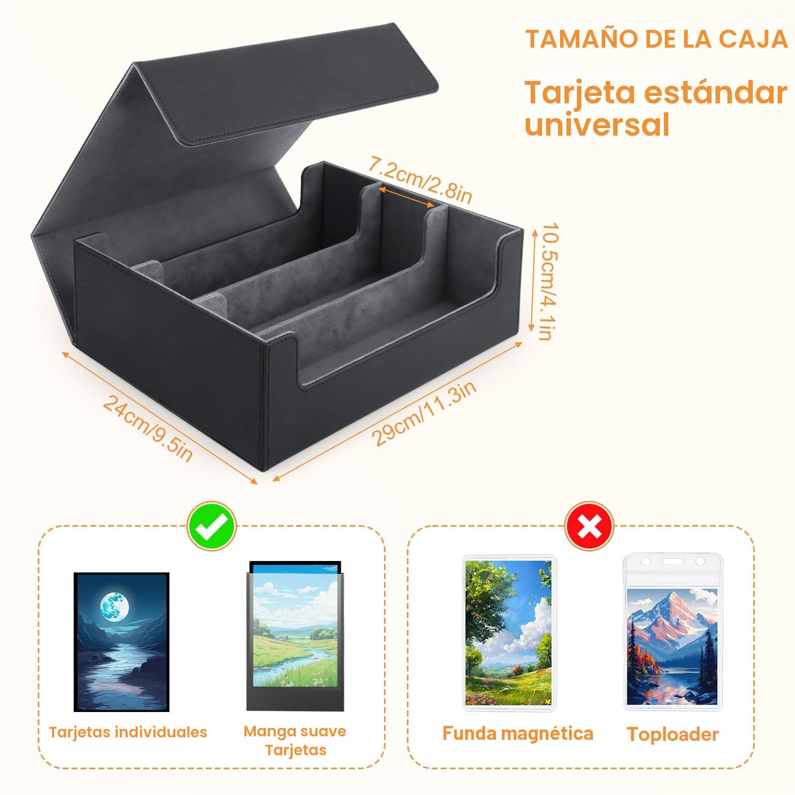talifoca Caja de Cartas para MTG, Caja para cartas Magic the Gathering para 1800+ Cartas, Card Deck Box, Cajas de Almacenamiento de Tarjetas Coleccionables con 22 Divisores, for MTG, YuGiOh, TCG