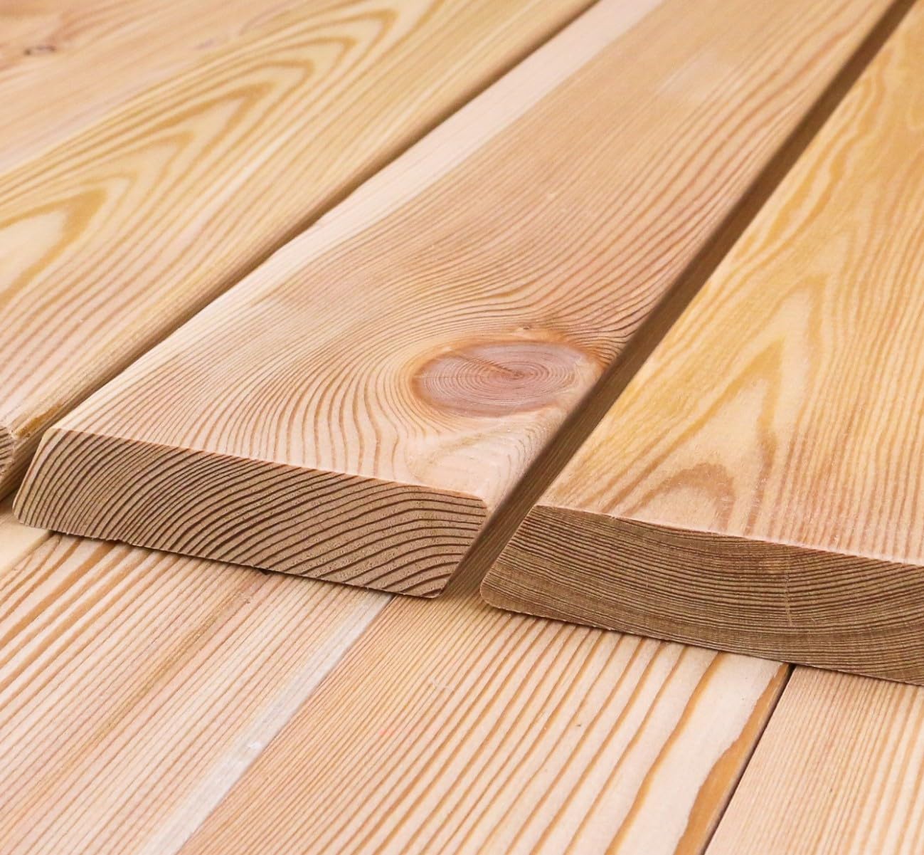 Rhombusleisten 30°, Sibirische Lärche 21 x 95 x 1500 mm, Fassadenprofil (Länge 1.5m) 10-er Pack