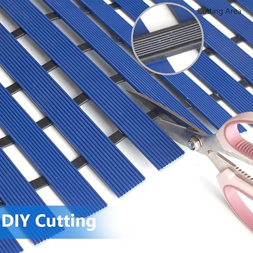 Miniatura 10 de Tapete de baño antideslizante para bañera con orificios de drenaje y goma resistente, sin ventosas, resistente para ducha, suelo de ducha, piscina,