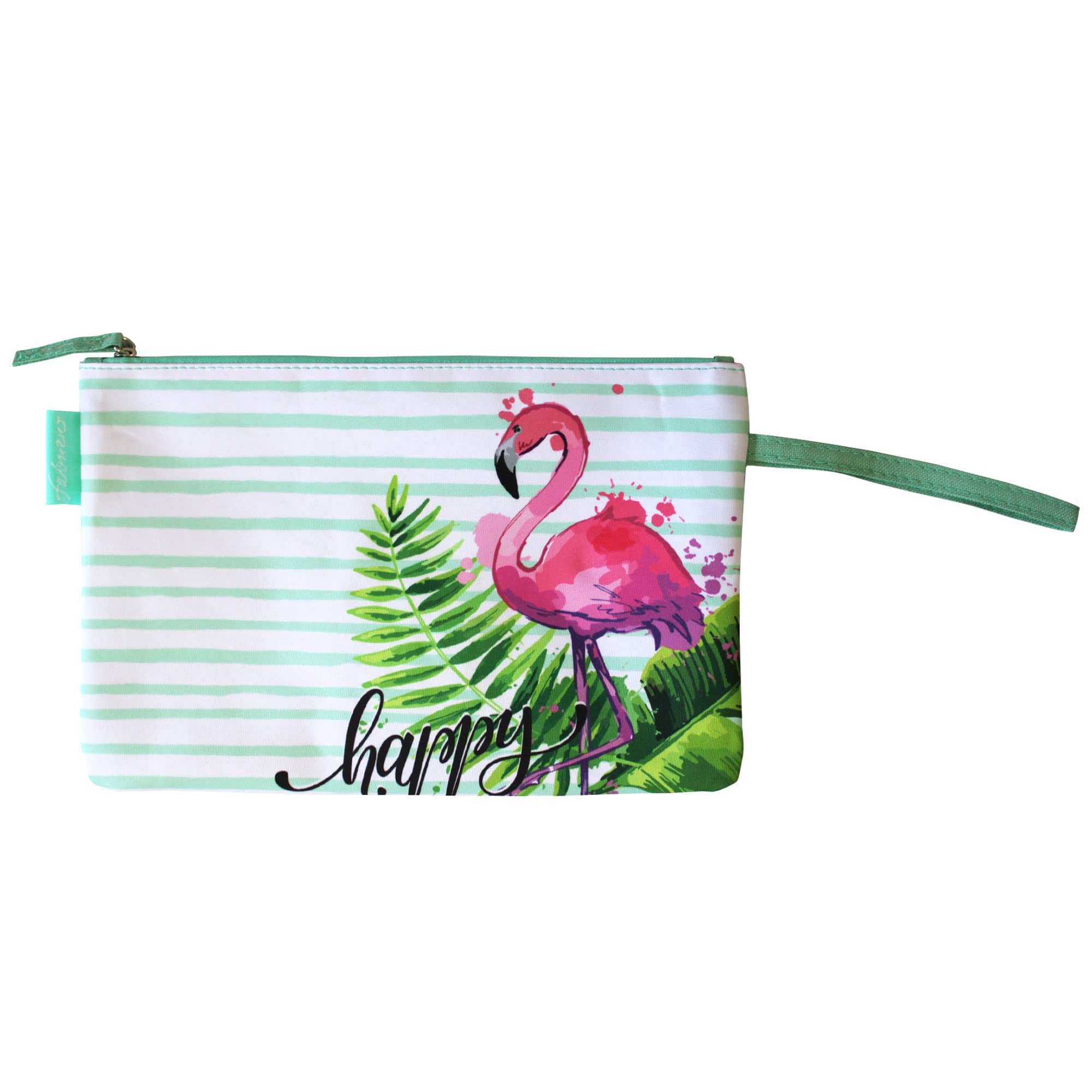 Bikini Wetbag Happy Lindgrün, wasserdichte Badetasche, Bikini Bag im Sommer Design, Nasstasche für Unterwegs, Schwimmbeutel für Urlaub, Strand, Schwimmbad