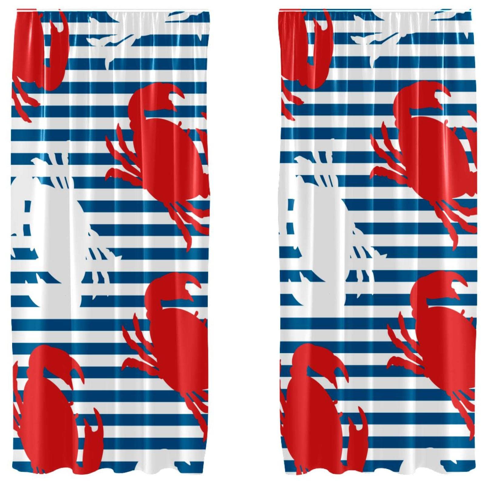 Rideaux occultants rouges et blancs 140x213 cm en microfibres