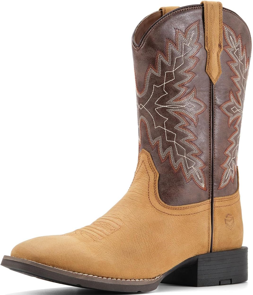 SUREWAY Cowboy Boots For Men - Square Toe Western Boot,Oil/Slip Resistant,Durable Fashionable Classic Pull on 10 Inch Wellington Boots - Leather