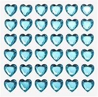 Vista 15 de MECCANIXITY 144 calcomanías autoadhesivas de diamantes de imitación de corazón de 0.394 pulgadas para maquillaje de San Valentín, artes y Azul Oscuro
