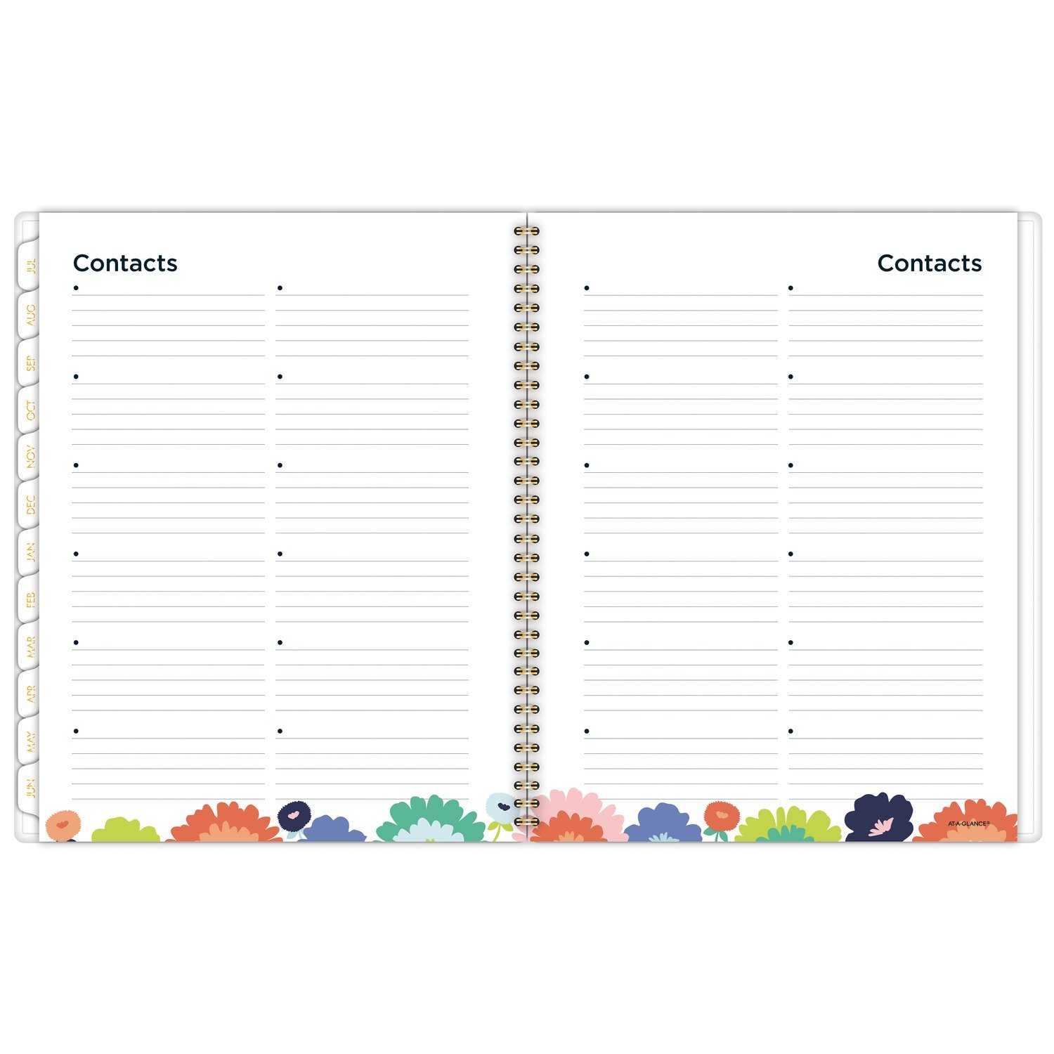AT-A-GLANCE 2018-2019 Akademischer Jahres- und Monatsplaner, groß, 8-1/2 x 11, Flower Pop (1120-905A)