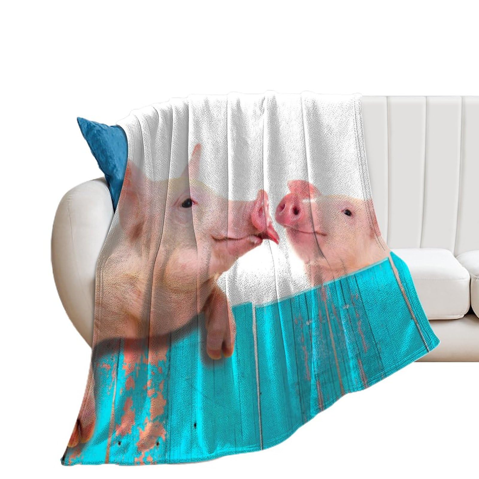 Couverture polaire cochon douce en flanelle jeté de canapé chaud