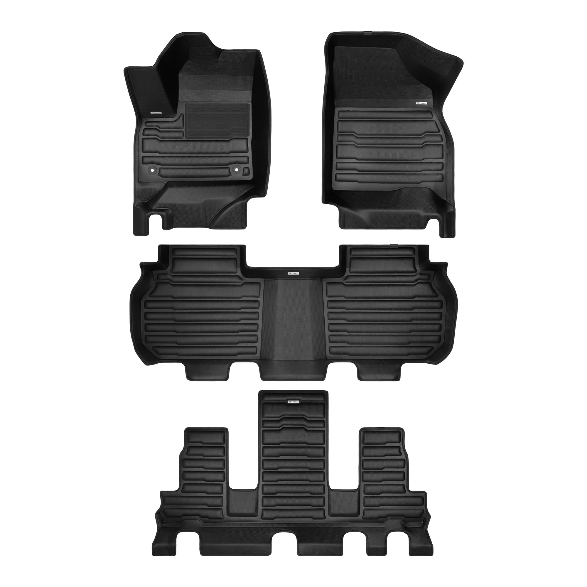 TuxMat - for GMC Acadia 7-Seater 2024-2026 Models - Custom Car Mats - Custom Car Mats - Maximum Coverage, All Weather, Laser Measured - This Full Set Includes 1st, 2nd and 3rd Rows