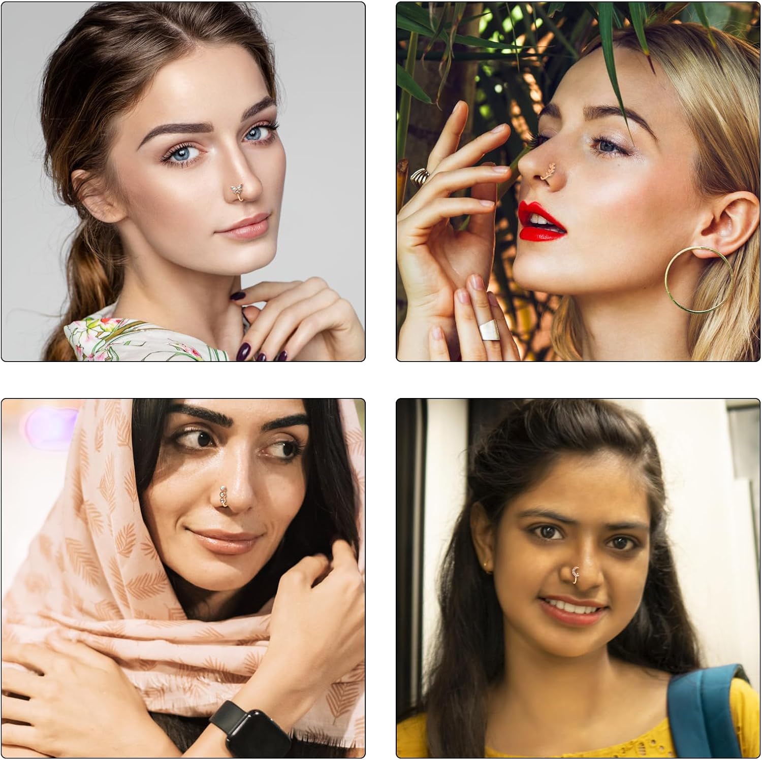 CrazyPiercing Fake Nose Ring CZ African Nose Cuffs Gold/Silver/Rose Gold Faux Septum Nose Rings Clip on Nose Jewelry for Woman Non Pierced Jewelry