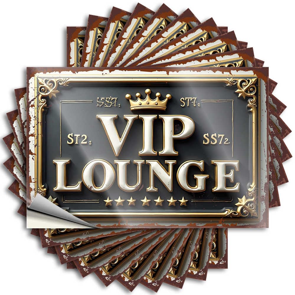 Tattoos Goods Waterproof Vinyl Sticker | Golden Crown VIP Lounge Signage Snarky Bottle for Stone DIY Projects(6X9CM)