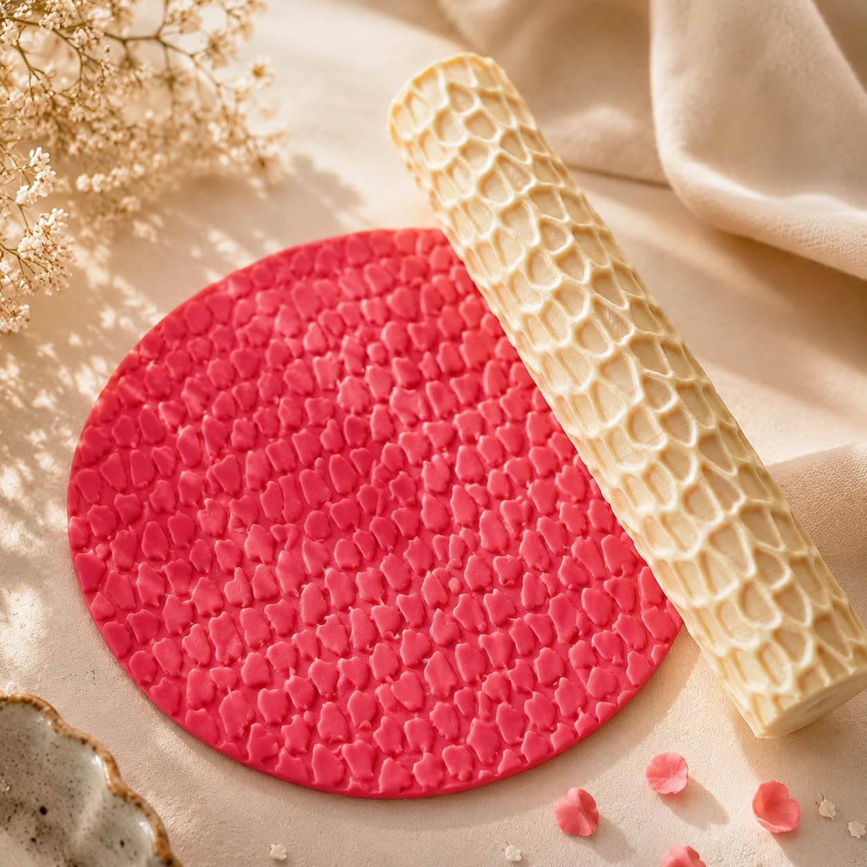 Stone Path Clay Texture Roller with Clear Impression on Clay or Pottery or Fondant 6inch by Get Inspired-image-1