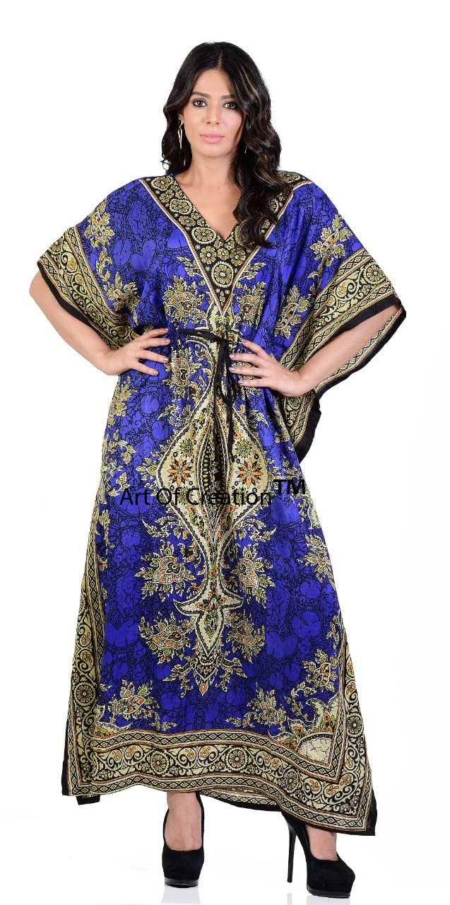Art Of Creation Women Kaftan Dress Tunic Long Maxi Plus Size