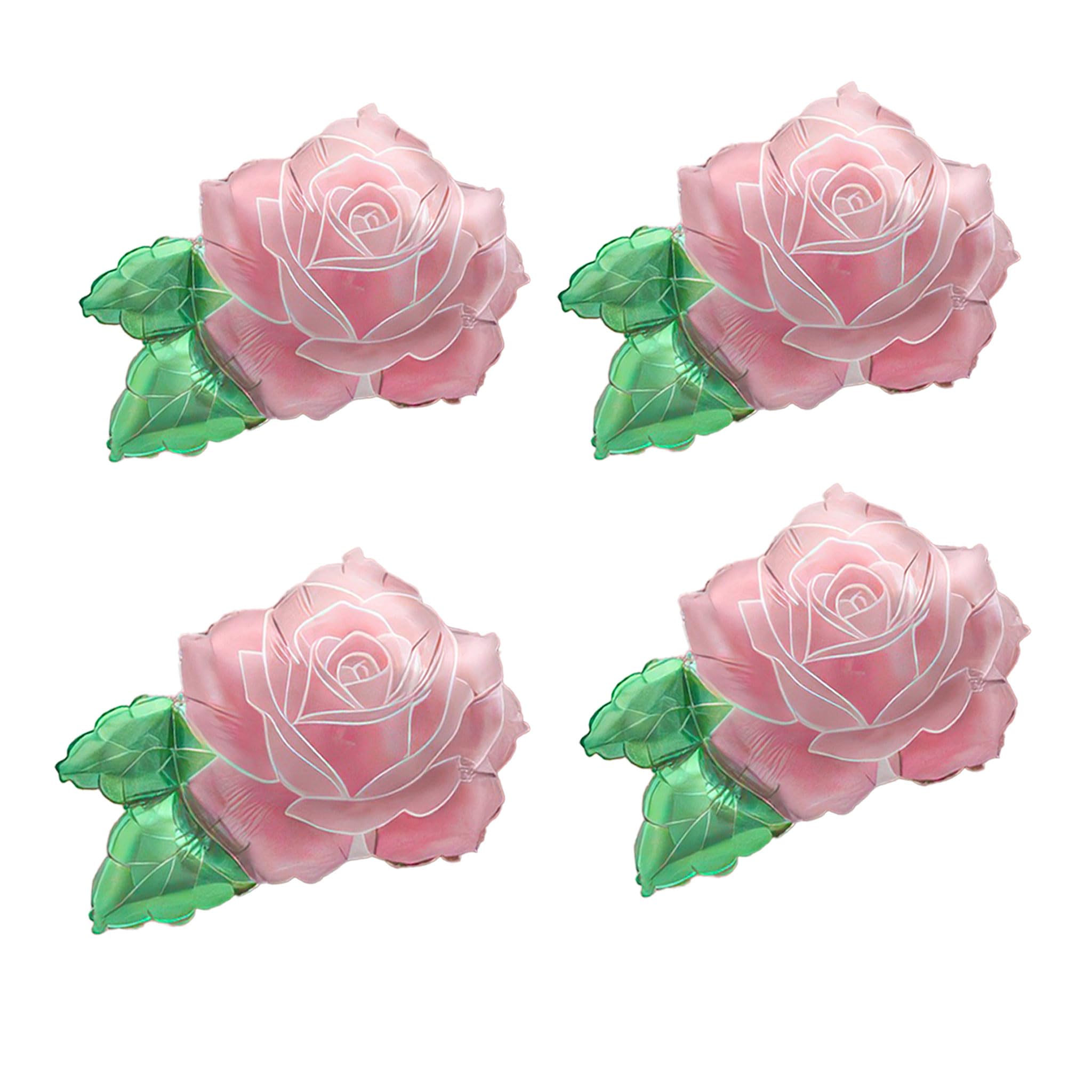 Photo 1 of 4pcs huge Beautiful Flower foil Balloons 32" spring pink flower rose Balloons for Wedding Party Decorations Summer Sunshine Birthday Party Mother's Day Baptism Holy Supplies