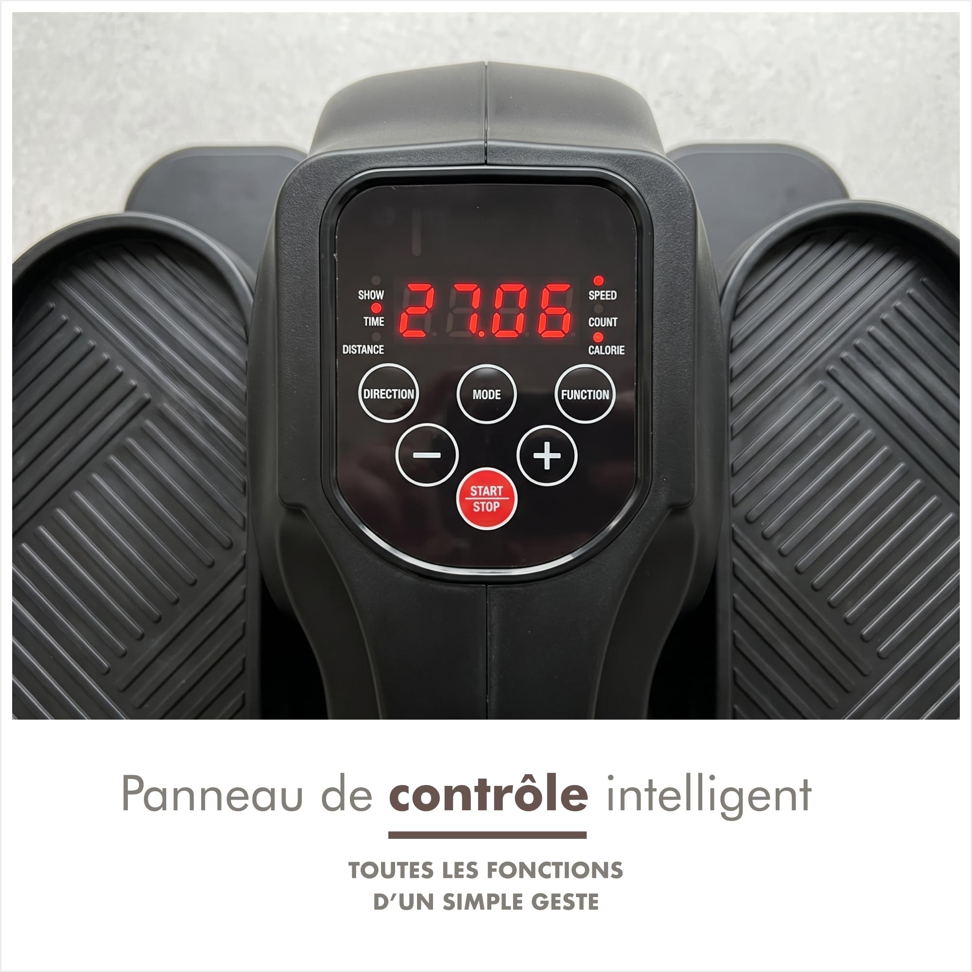 PORTENTUM Mini Velo elliptique électrique avec Bandes de résistance – Tapis et Sangles – Pédalier d'appartement Automatique et Manuel 12 Vitesses – Pedalier Moteur Silencieux