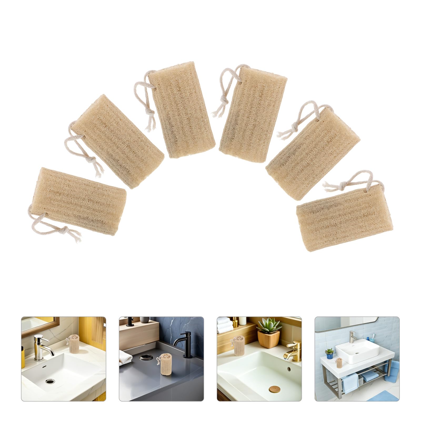 VALICLUD Esponjas de Lufa Naturales Exfoliantes 12 Piezas Paquete de Lufa de Baño Larga y Resistente 10 CM Diámetro 4-6 CM Depurador Corporal para Piel Seca y Ducha Uso Casa y Viajes