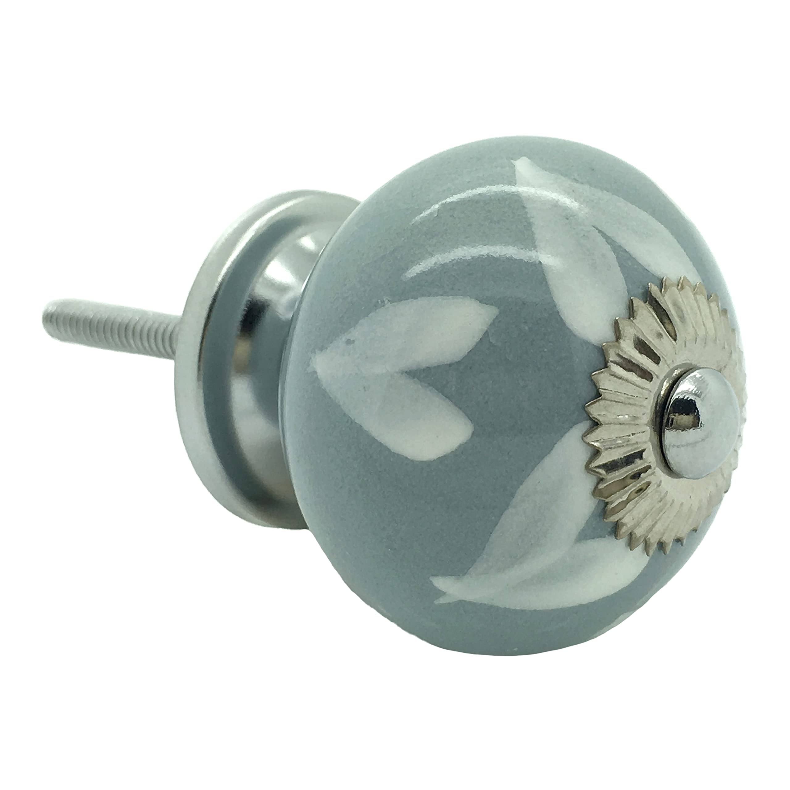 G Decor Grey Fusion Ceramic Door Knob Vintage Shabby Chic Cupboard Drawer Pull Handle (Fusion Iii)