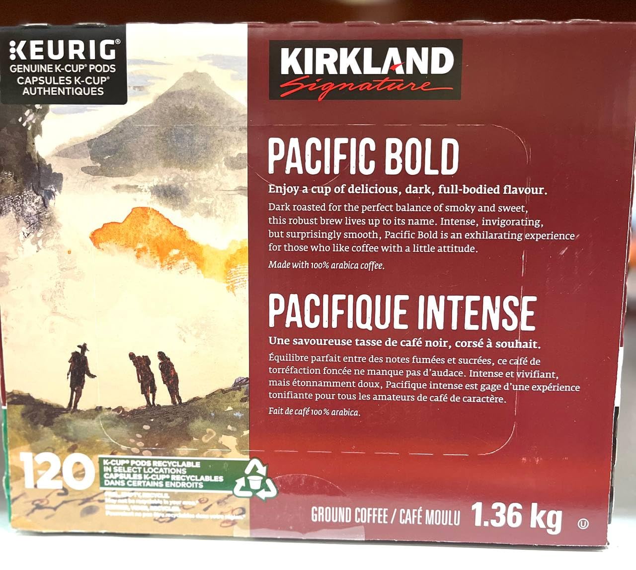 KIRKLAND SIGNATURE PACIFIC BOLD PACK OF 120 K- CUPS 1.36KG