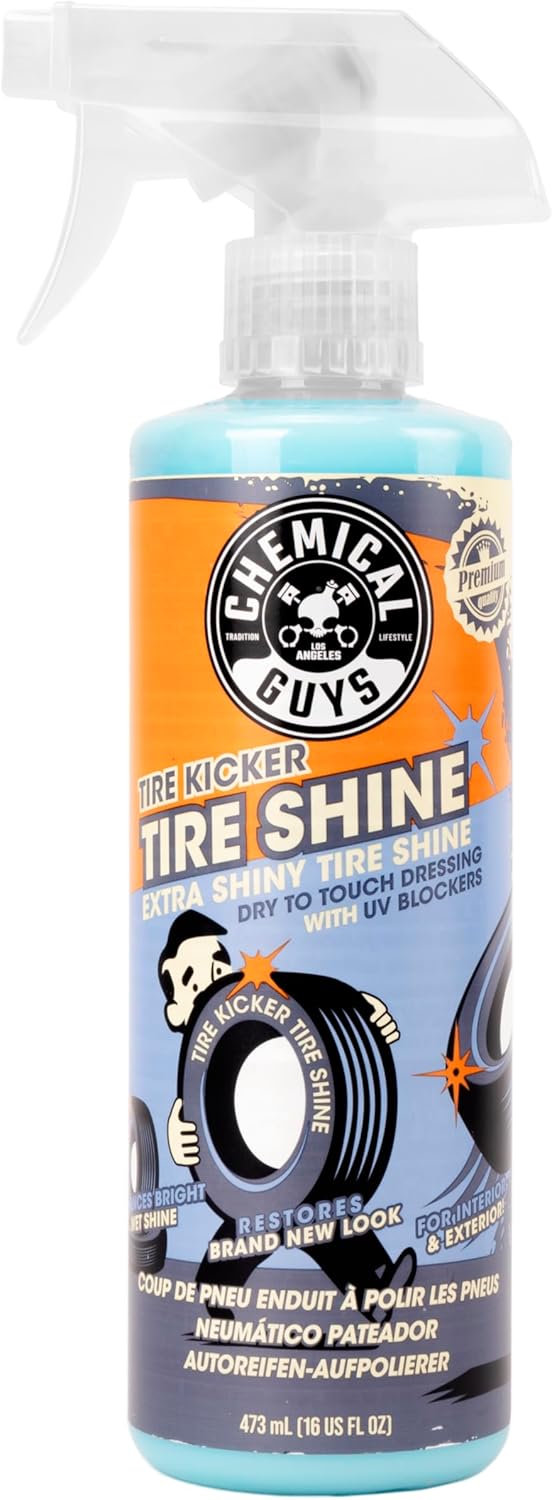 Chemical Guys Tire Kicker Sprayable Extra Glossy Tire Shine (Works on Rubber, Vinyl & Plastic) Safe for Cars, Trucks, Motorcycles, RVs & More, 16 fl oz